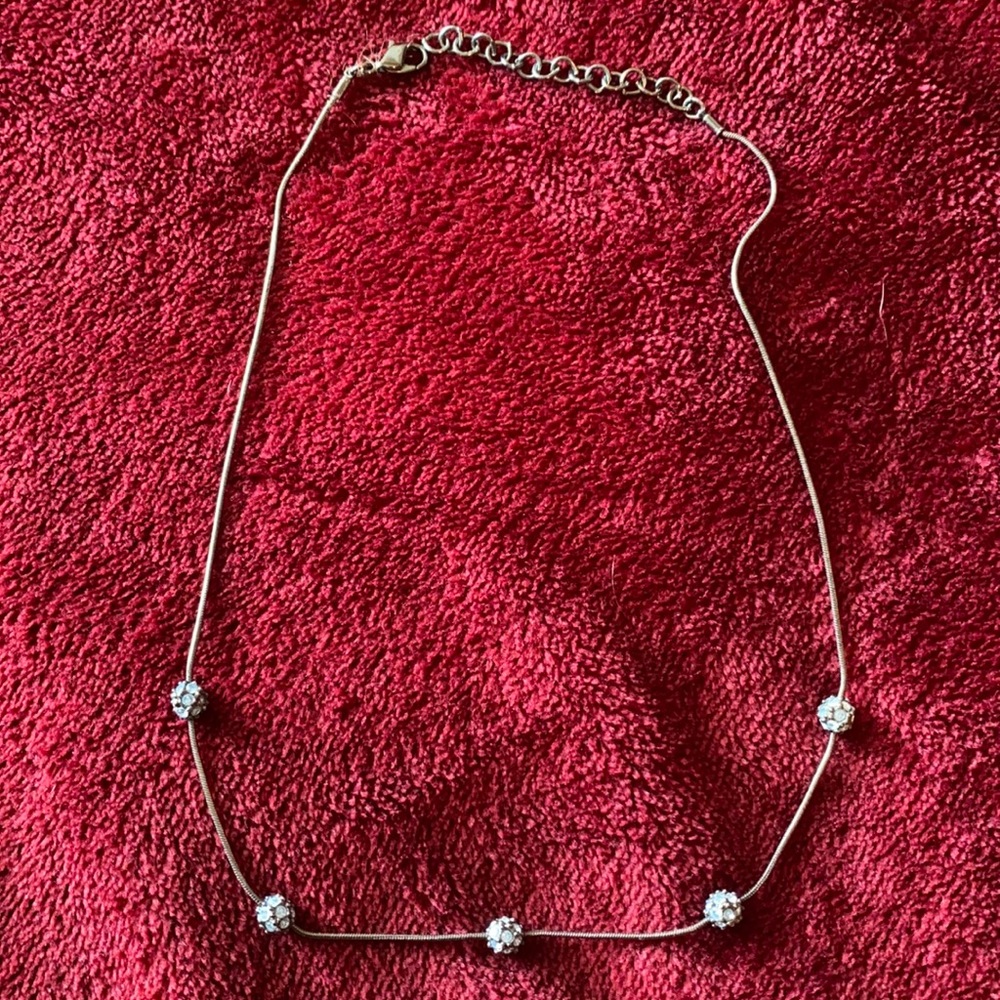 Black metal and blue stone necklace